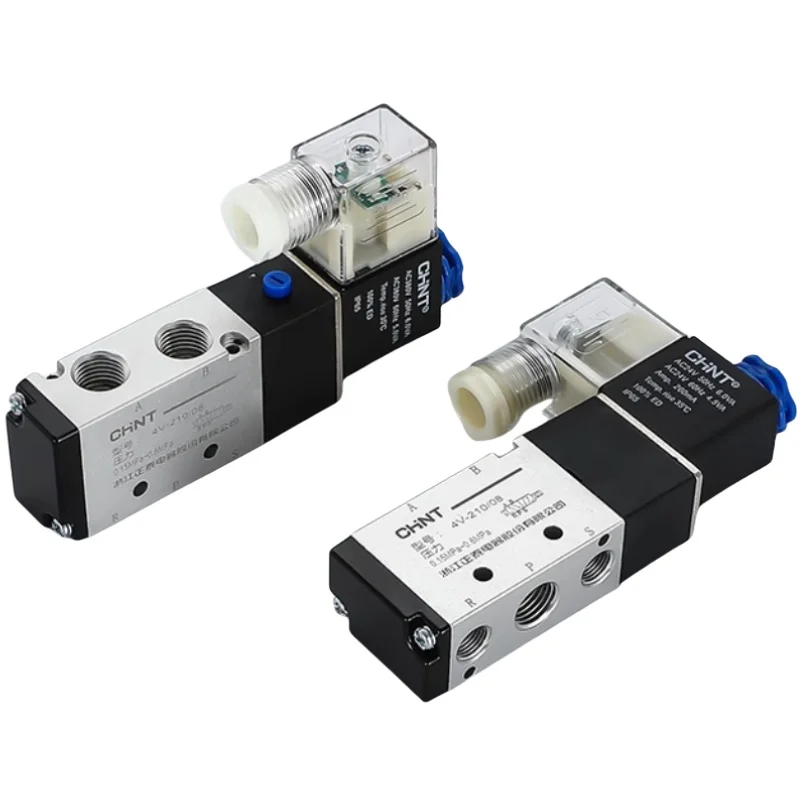 Válvula Solenoide Chint N4v210-08 válvula de control neumática de cinco vías de dos posiciones bobina 24v12v electrónica, válvula de aire AC220v DV24V