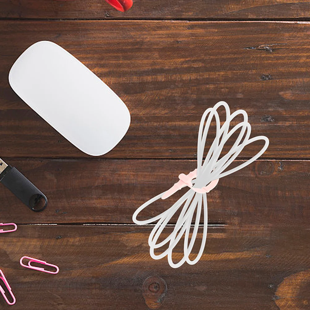

12 Pcs Wire Holders for Cords Silicone Cable Manager Keepers Charging Earphone Cables Pink Headphone Organizer