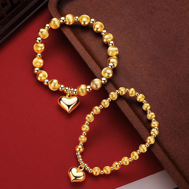 

Rear K 18 Gold Color Golden Cat Eye Beads Bracelet Love Bead Bracelet Chain Jewllery Valentine's Day Birthday Wedding Gifts