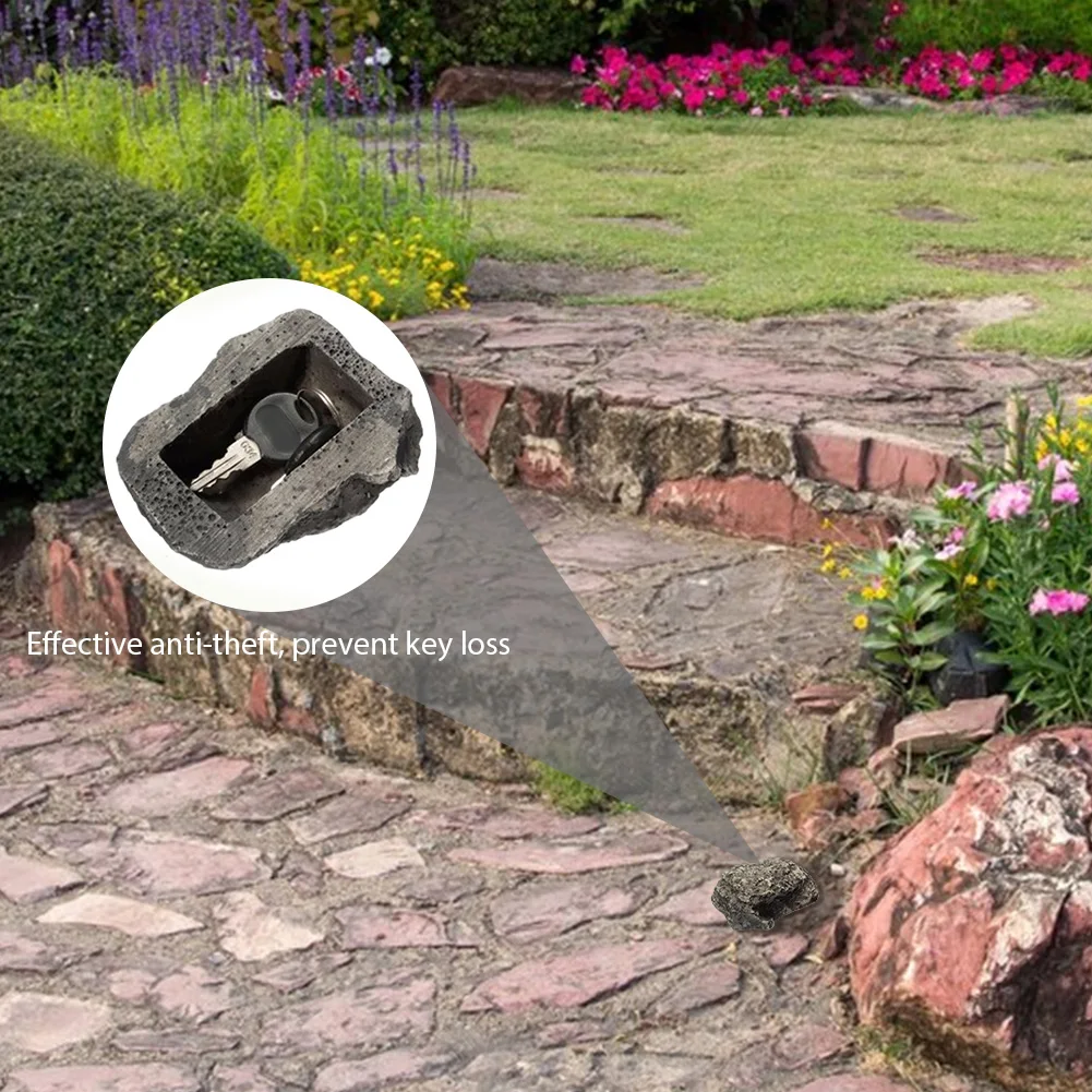 صندوق تخزين واقعي مقاوم للماء للمنزل والخارج ، مقصورة سرية ، نقود راتنج ، حجر مزيف مضاد للسرقة ، مفتاح حديقة ، ساحة إخفاء