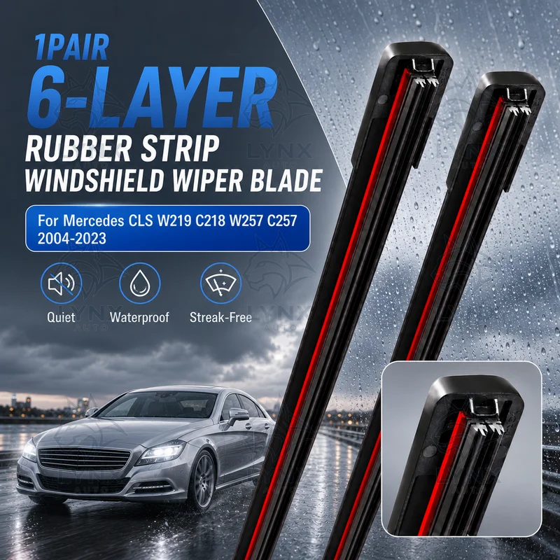 1Pair 6-Layer Rubber Strip Windshield Wiper Blade Waterproof Replacement For Mercedes CLS W219 C218 W257 C257 2004-2023