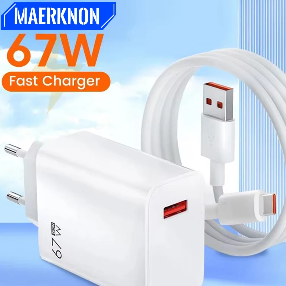 For Xiaomi 67W USB Super Fast Charger 6A Type C Cable Phone Power Adapter For Mi 12 11 POCO X5 X4 Pro Redmi Note9 10 11 Charging