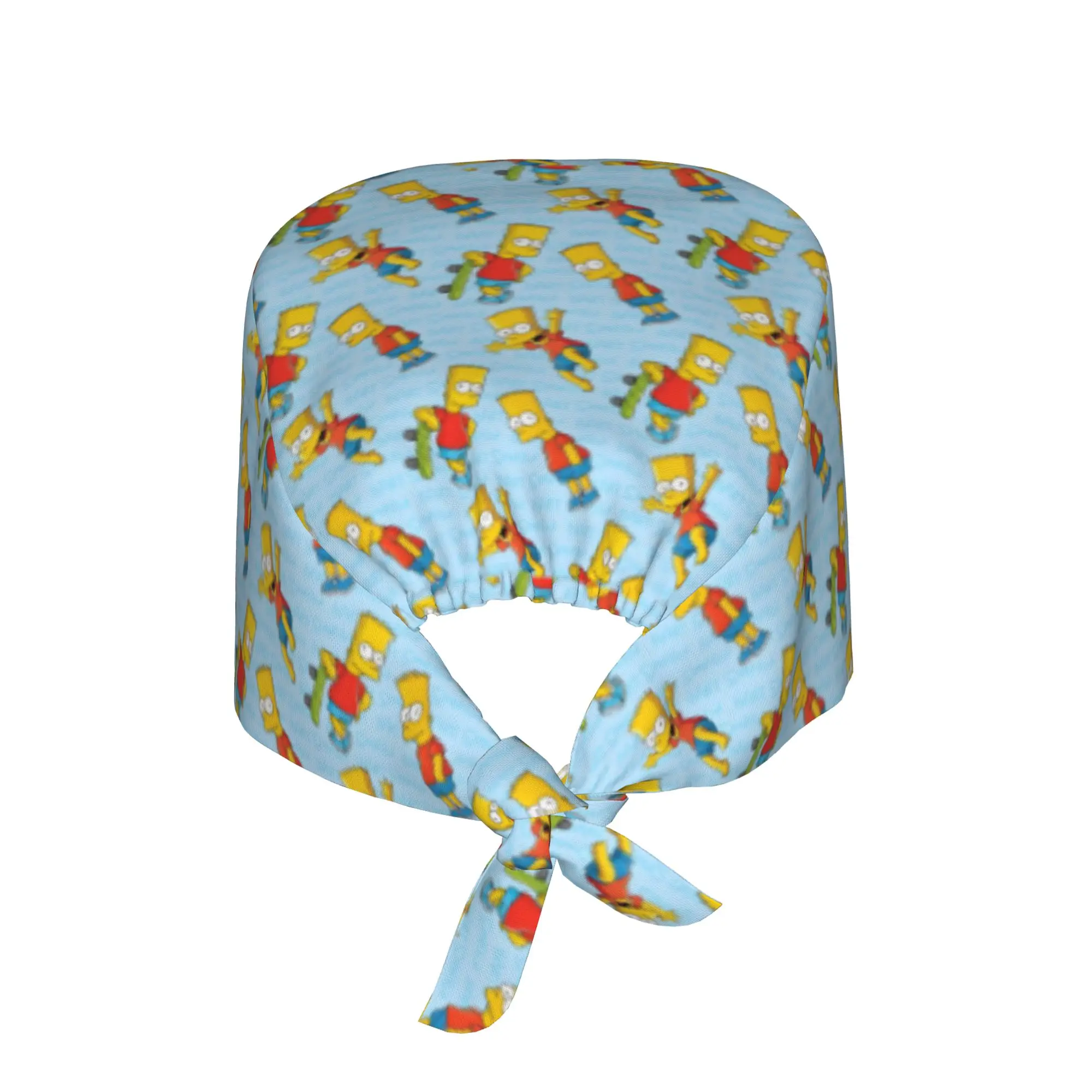 Custom S-Simpsoned Cartoon Scrub Hat Surgical Scrub Caps Nursing Hair Hats Homer Manga Work Scrubs Hat for Medical Surgical
