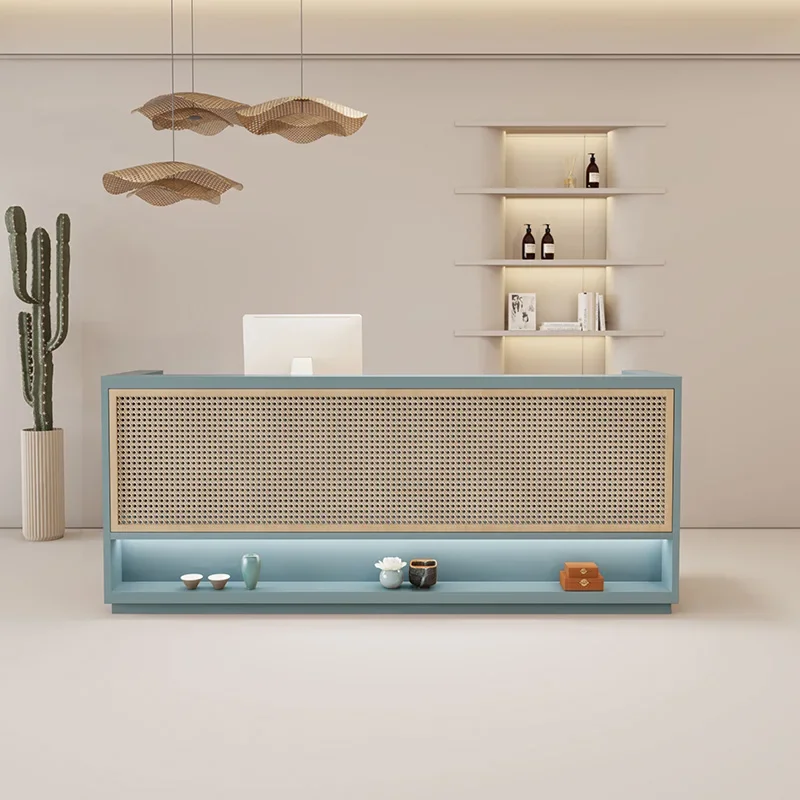 Reception For Salon Bar Counter Beauty Administrator Stand Executive Office Furniture Restaurant Desk Grocery Store Luxury Long image 3