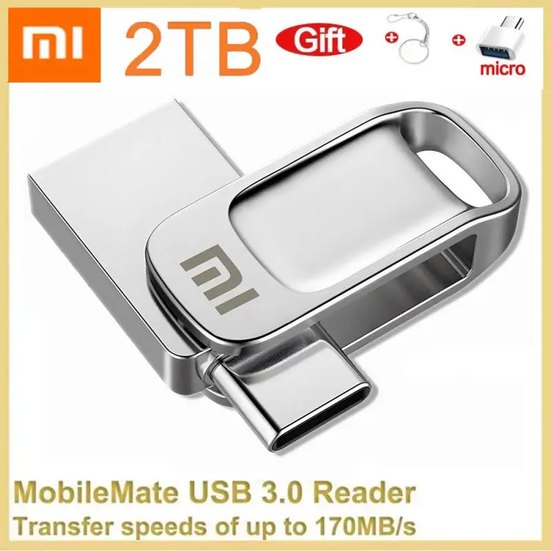 Xiaomi-memoria Flash de Metal tipo C para teléfono móvil, disco U de 128/256/512GB/1T/2T de alta velocidad, USB 3,0, interfaz Dual de doble uso para computadora