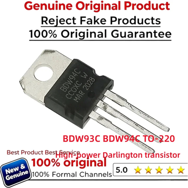 5-10-20PCS 100% New Imported Original BDW94C BDW94 BDW93C BDW93 High Power Darlington Transistor 100V 12A TO-220