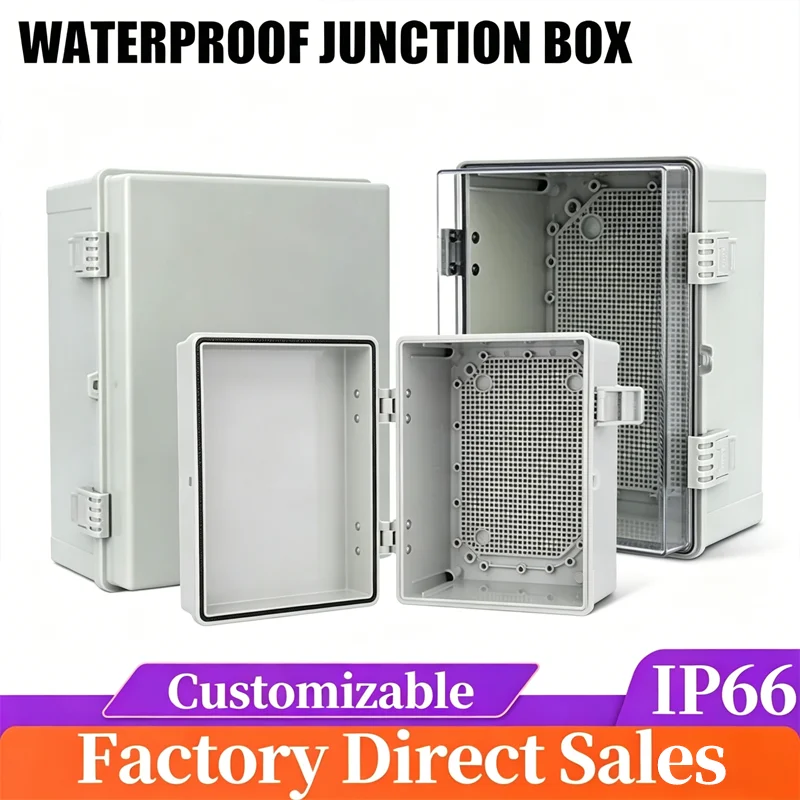 Outdoor IP66 ABS Plastic Enclosure Box Waterproof Power Junction Distribution Box for Electric Instrument Projects