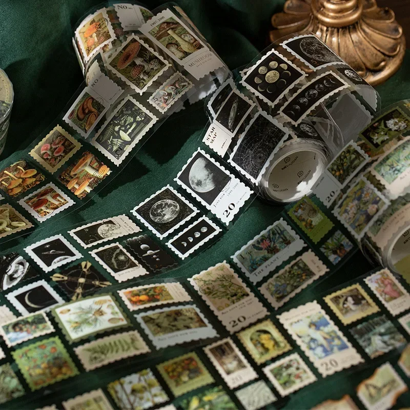 2m Memories Bronzing Stamp Tape Retro Flower Illustrated Handbook Diy Decorative Collage Material Sealing Sticker