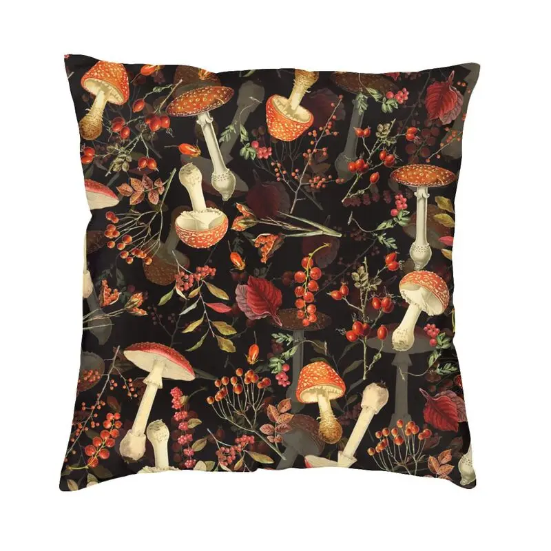 

Vibrant Red Mushrooms Throw Pillow Case Home Decor 3D Two Side Printing Vintage Cushion Cover for Car