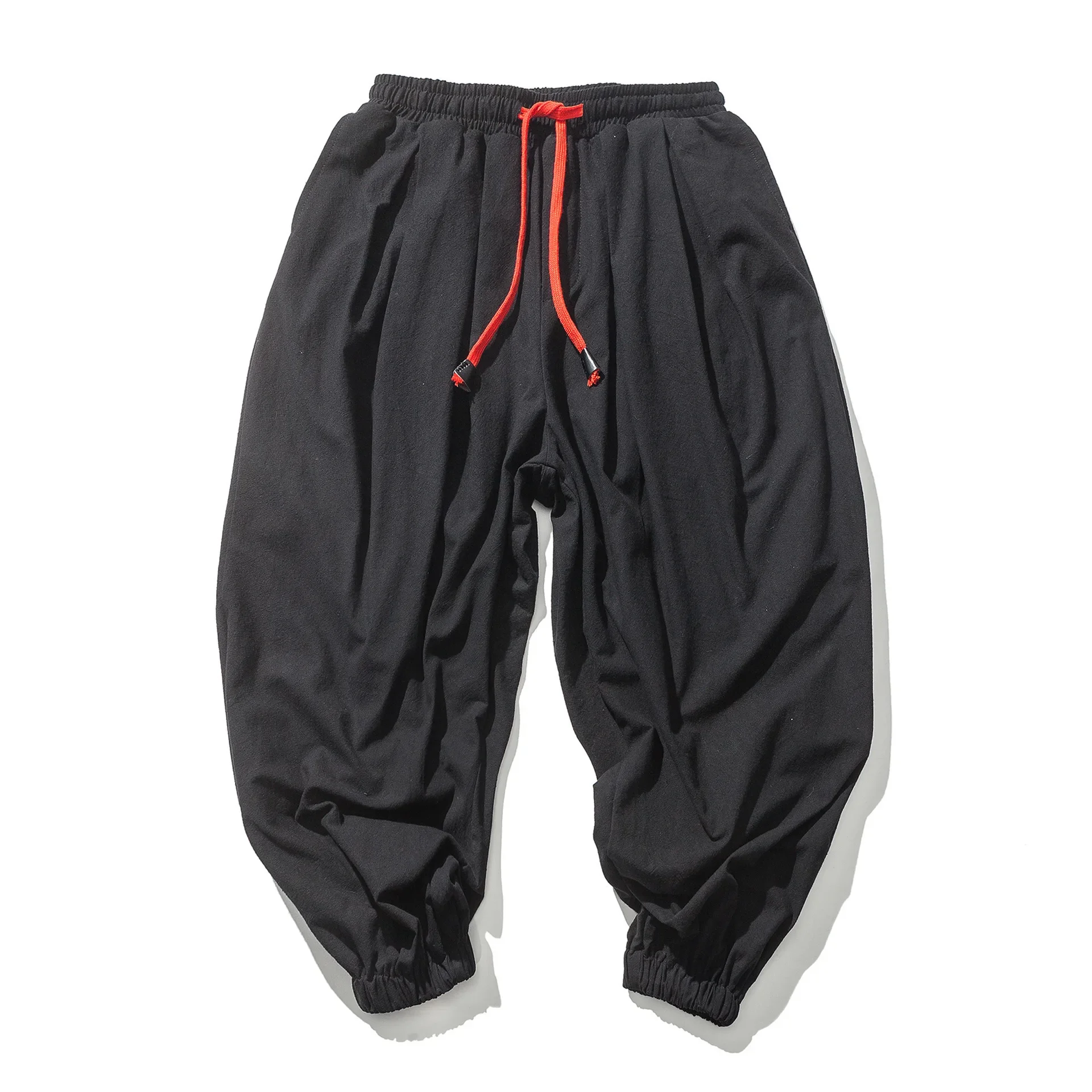 Herren Harems hose mit Bein Baumwolle Leinen hose Frühling Herbst Qualität Männer lässig baggy lose übergroße Hosen Streewear – Detail 4