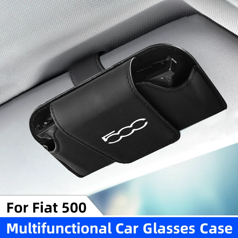 

Car Sun Visor Glasses Holder Case For Fiat 500 500C 500X 500L 695 Auto Sunglasses Protective Box Clip Eyeglasses Storage Holders