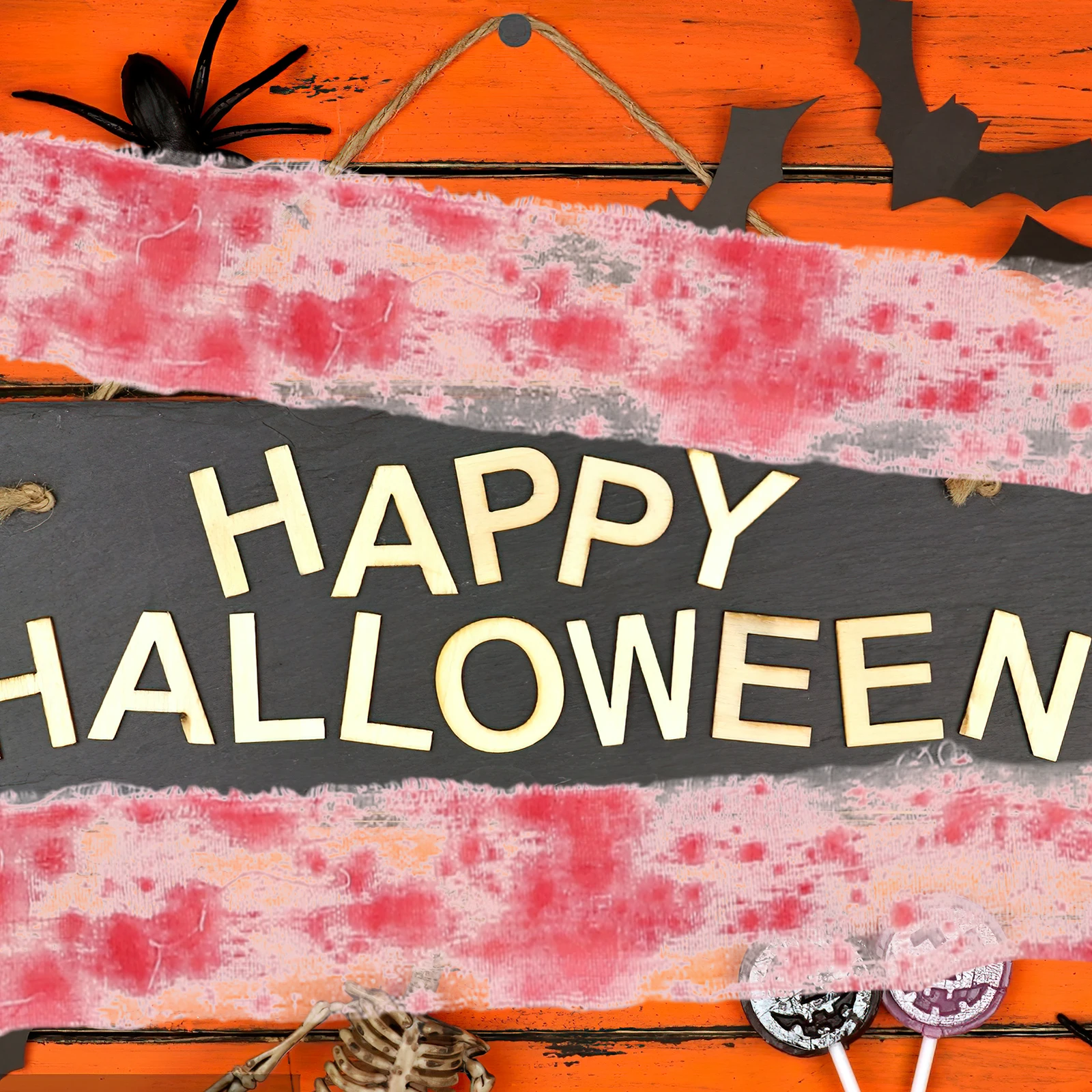 

Halloween Bloody Cloth Prop Spooky Decoration Haunted House Adorn Bloodstain Warning Cloth Atmosphere Layout