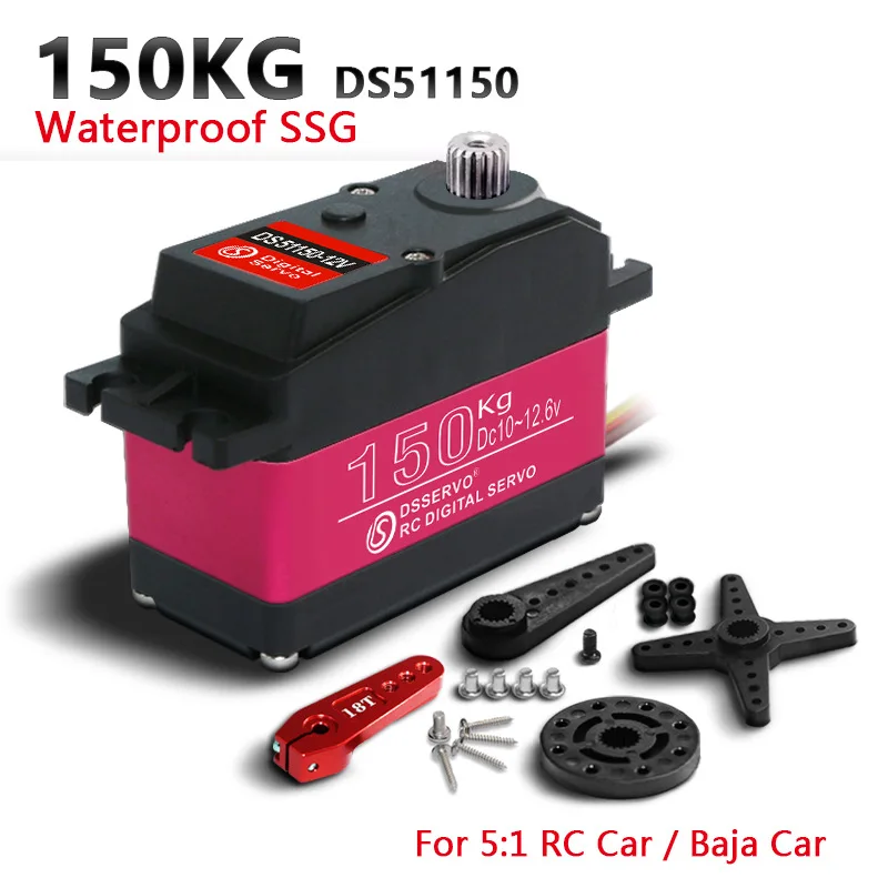 150KG large torque metal waterproof digital steering gear remote control car steering robot arm 12V