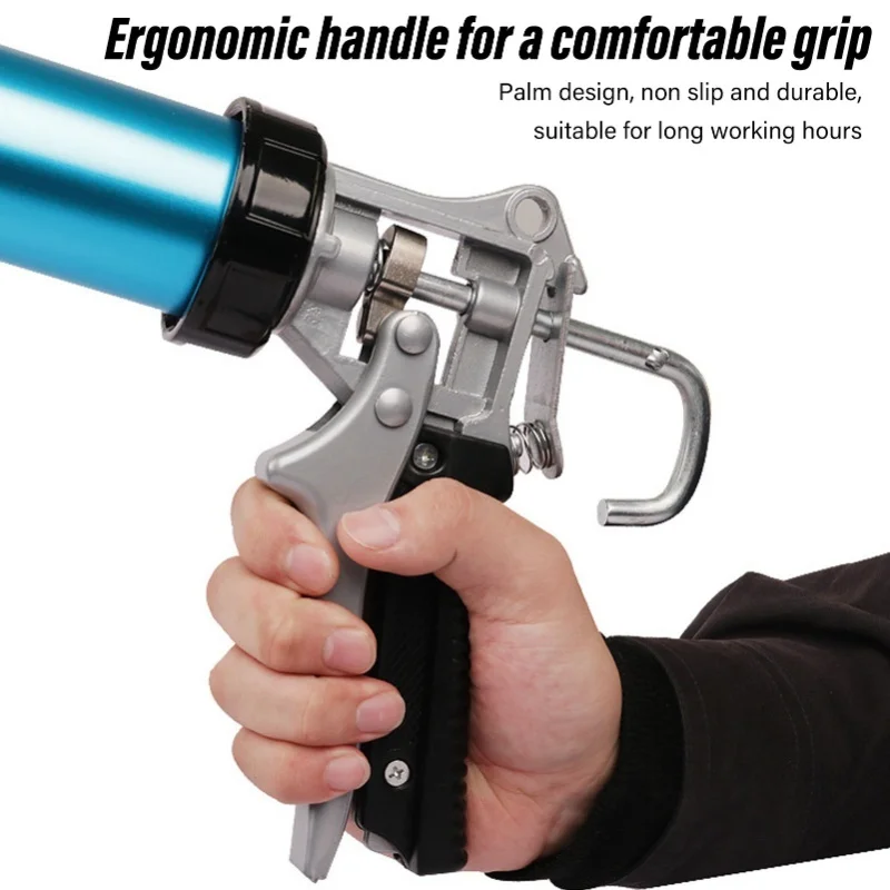 Professional Hand Caulking Gun Drip Free Aluminum Effort Saving Rotatable Handle Heavy Duty Sealant Gun