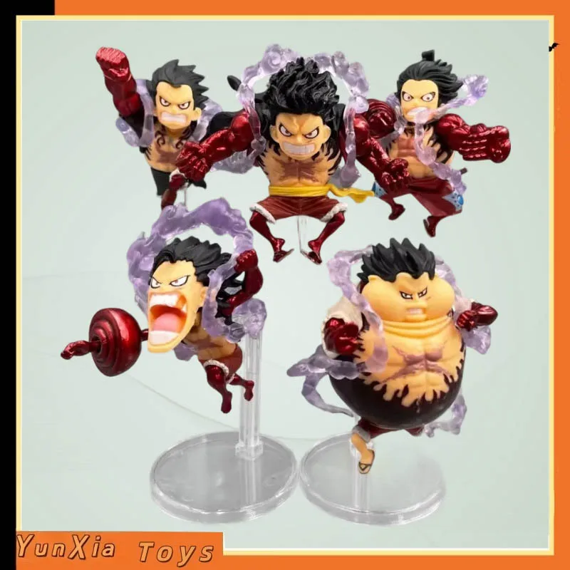 

One Piece Monkey D Luffy Gear 4 Q Version Anime Figures 5 Styles Blind Box PVC Collectible Model Desktop Decorations