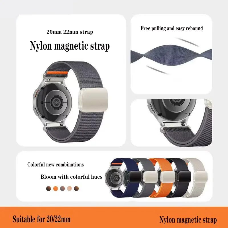 20mm 22mm Nylon Strap For SUUNTO RACE Run/S Magnetic Loop Bracelet For SUUNTO VERTICAL/Ocean/5 9 PEAK/3 Fitness Sport Wristband