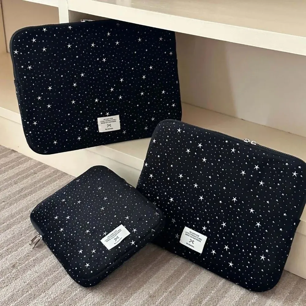 Korean Style Portable Laptop Sleeve Bag 3 Sizes Shockproof Protection Computer Bag Starry Sky Design Notebook Case