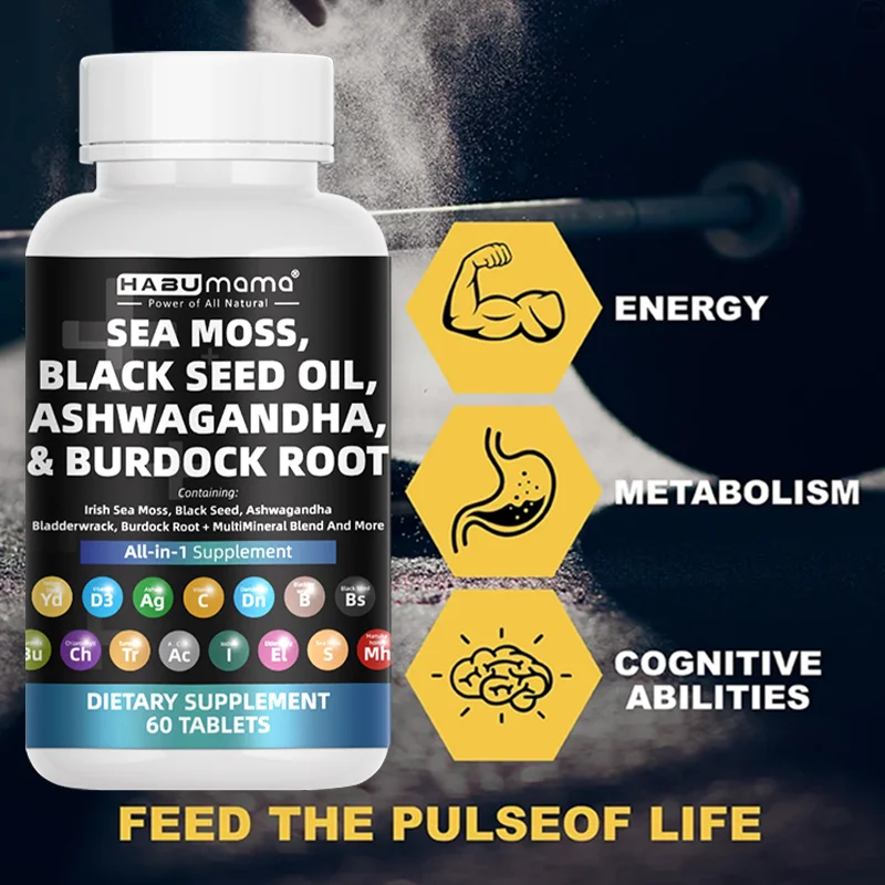 Sea Moss Capsules - Irish Sea Moss Advanced with Burdock Root, Bladderwrack & Muira Puama for Immunity, Gut, & Energy