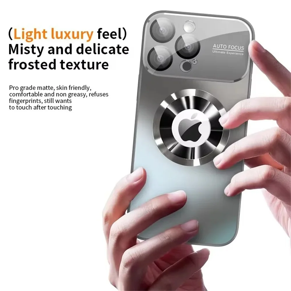 Full Camera Lens Protection & Hollow Logo Magnetic for Magsafe Phone Case For iPhone 17 Air 16 15 14 Plus 13 12 11 Pro Max Cover