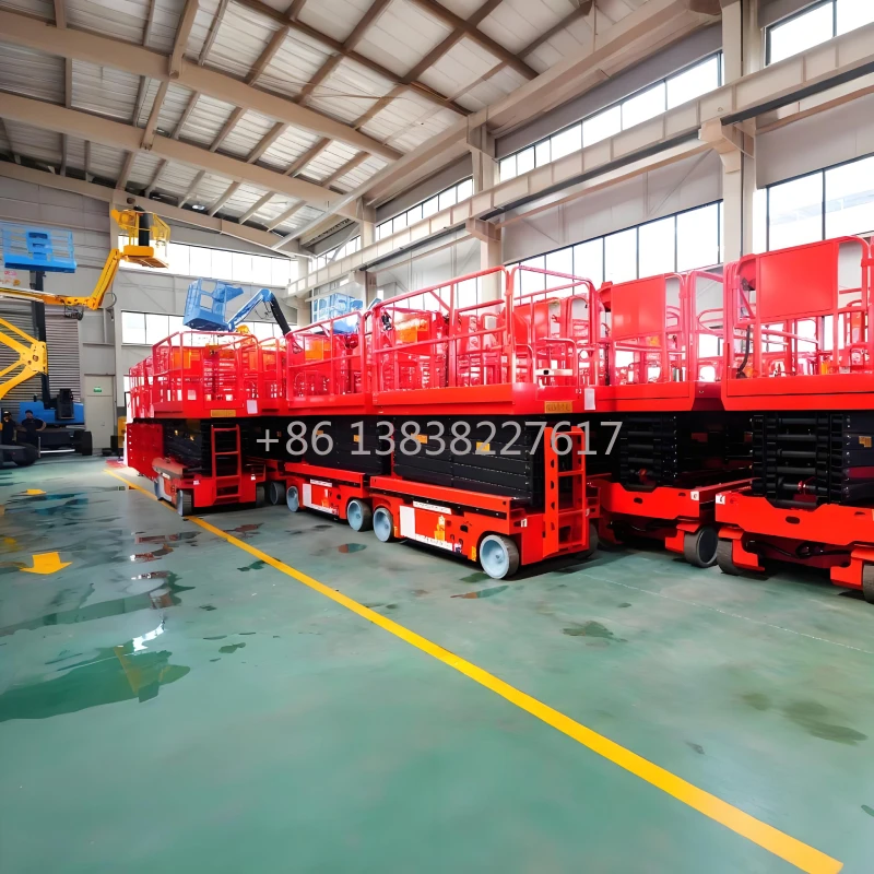 Fully Automatic Scissor Lift Solid Rubber Tires Hydraulic Shear Forklift Extended Working Height Corrosion-resistant Durable view 4