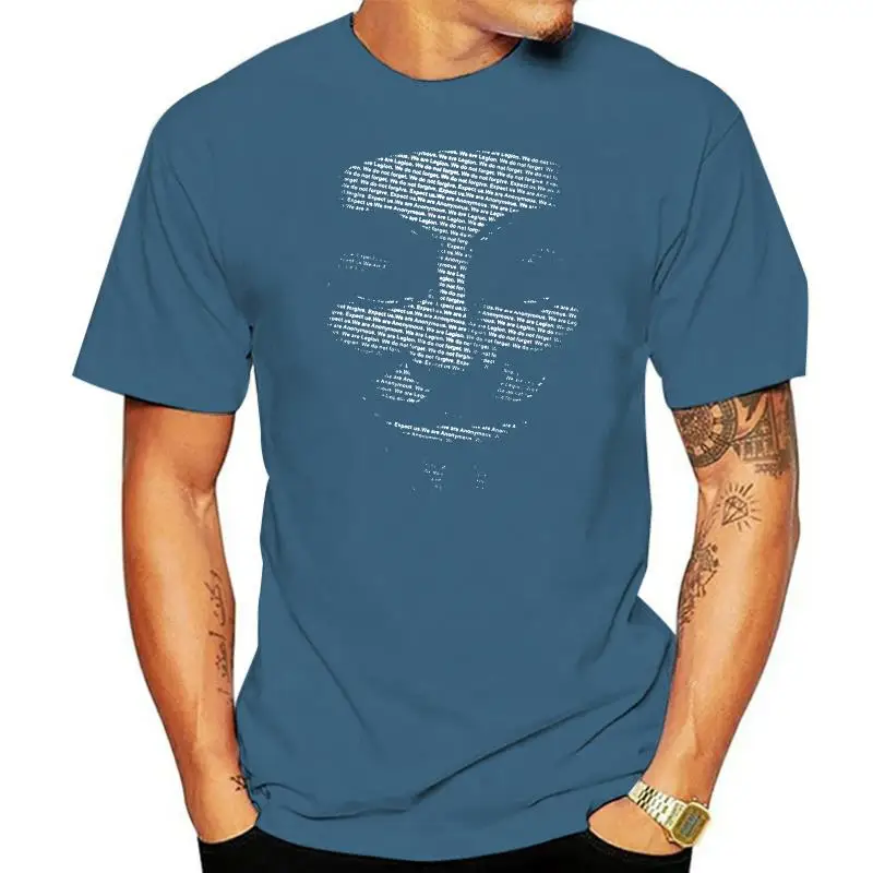 ANONYMOUS T-SHIRT V FOR VENDETTA MASK MENS WOMENS WE ARE THE 99% T SHIRT DTG2