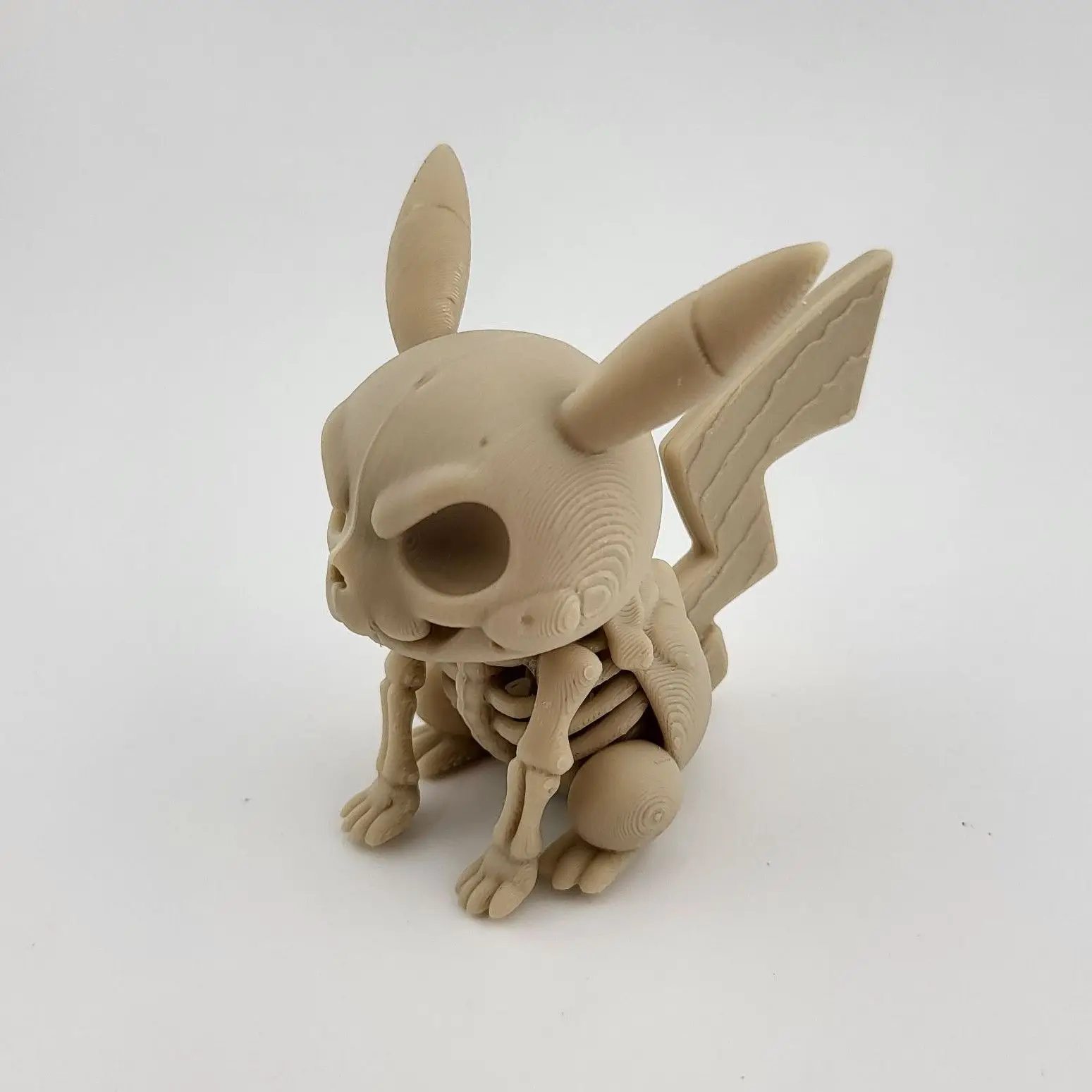 

3D Printed Pikachu Skeleton Statue, Pokemon Fossil Fan Art Collectible, Detailed Display Model & Gift for Fans Home Desk Display