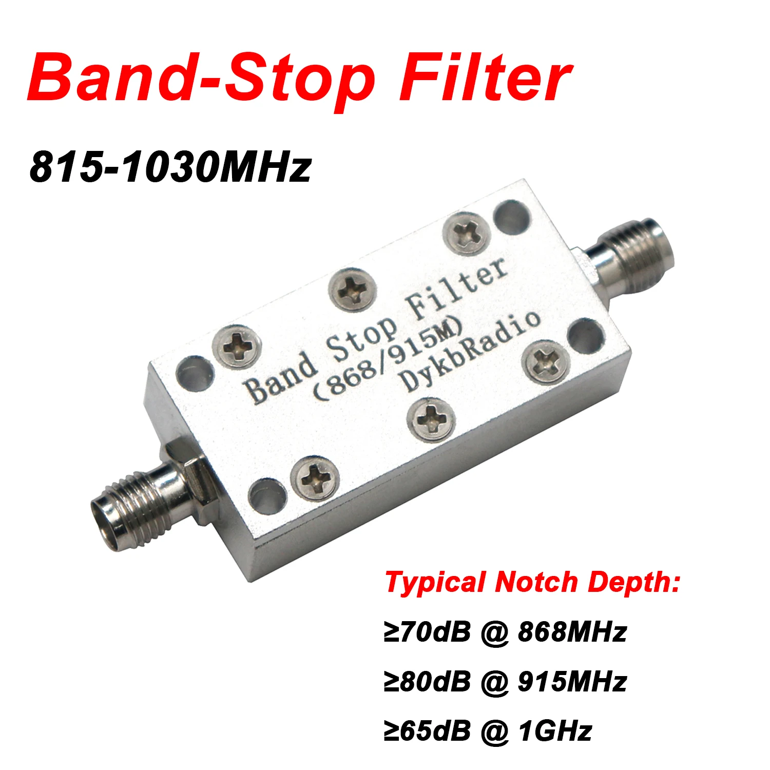868MHz 915MHz Bandstop Filter Rejection Notch Filter for SMA RF Helium Miner Block Signal Strong LORA SDR Receiver GS/CDMMA