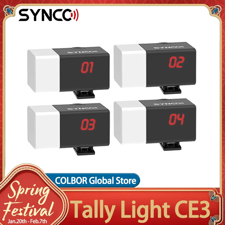 

SYNCO CE3 Tally Light Camera Eye Transmitter 2.4G Lora IP Remote Connectivity 10H Battery Life Supports 1km Transmission