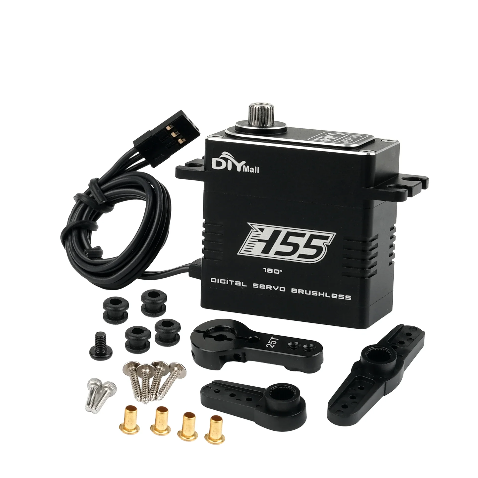 55kg PWM 디지털 서보 풀 바디 메탈 H55 브러시리스 모터 방수 서보 고토크 서보 (1/8 1/10 1/12 RC 자동차 로봇용)