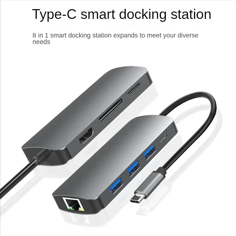 4K Thunderbolt 3 USB C Hub إلى USB 3.1 Type - C Hub مع Hub 3.0 TF SD Reader Slot PD محول لجهاز MacBook Pro/Air 2020