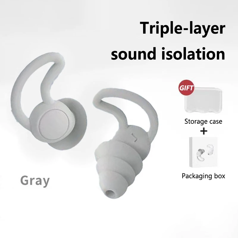 Soundproof Earplugs Professional Noise-Canceling Silicone Waterproof for Swimming Blocking Out Noise and Preventing Snoring