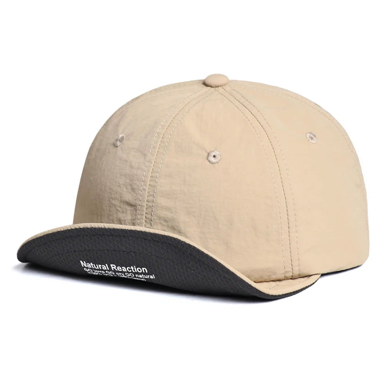 Unisex Japanese-Style Short-Brim Baseball Cap Streetwear Soft-Brim Duckbill Hat Outdoor Sports Sun Cap for Students