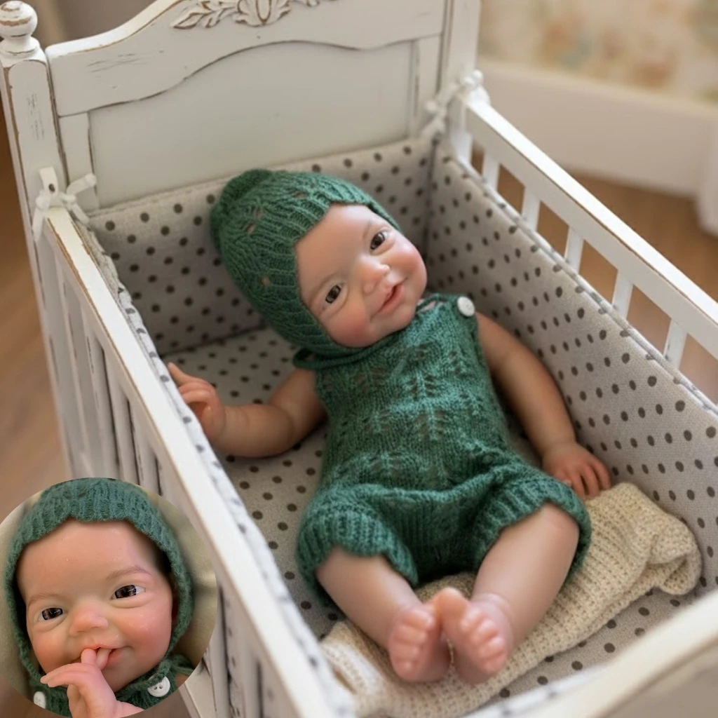 

A возрасте1 3D окрашенная силиконовая 13-дюймовая кукла реборн ручной работы, мягкая на ощупь Bebe для новорожденных мальчиков