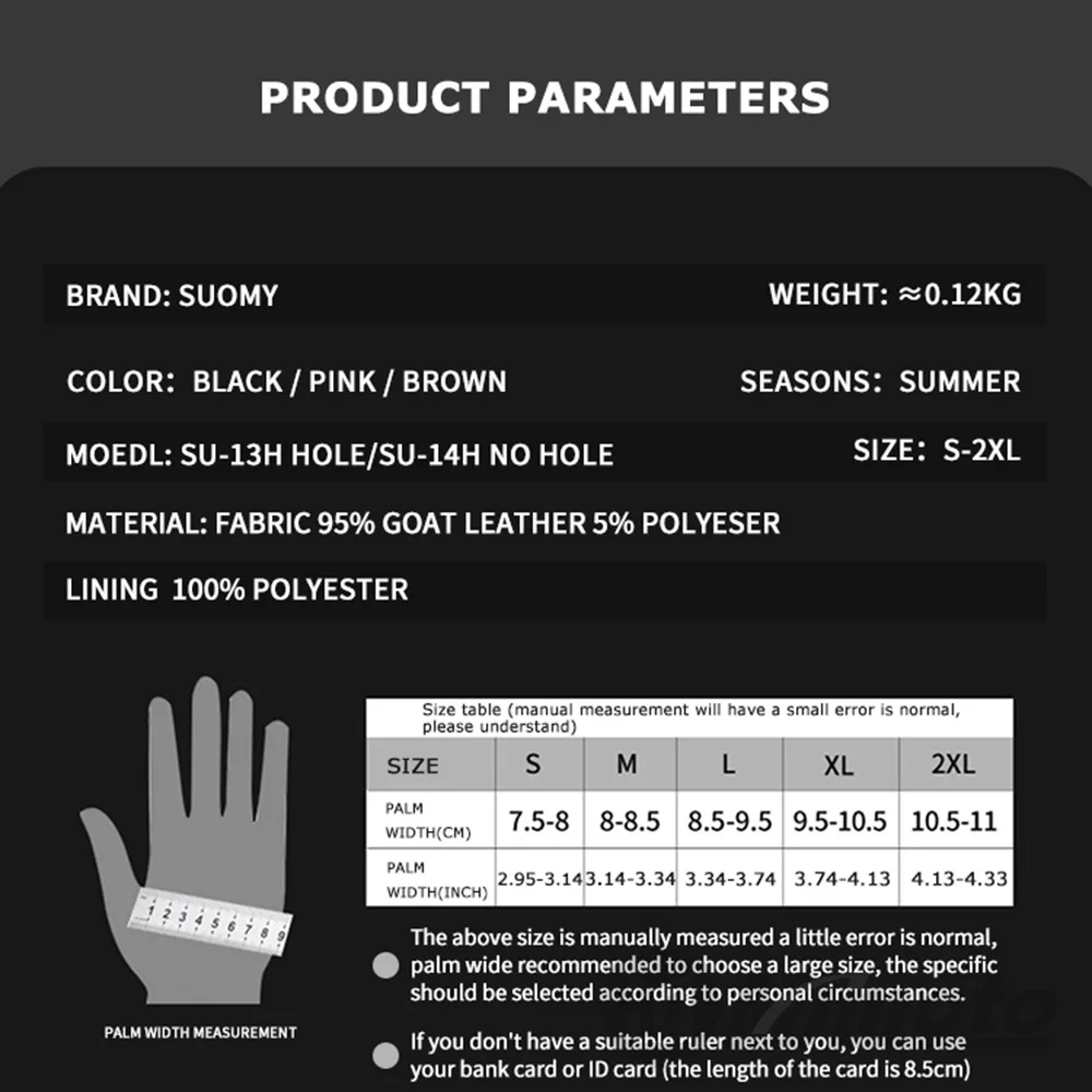 SUOMY Pink Lady Motorcycle Gloves Fingerless Leather Summer Women Moto Glove Half Finger Retro Motorcycle Half Gloves Protective