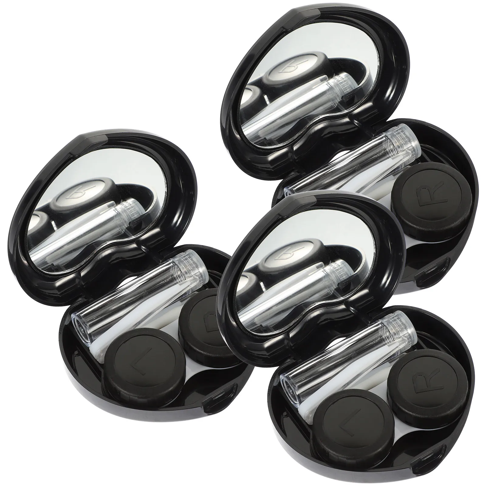 Contact Lens Cases Small Portable Travel Contacts Lens Box Leakproof Storage Organizer with Mirror