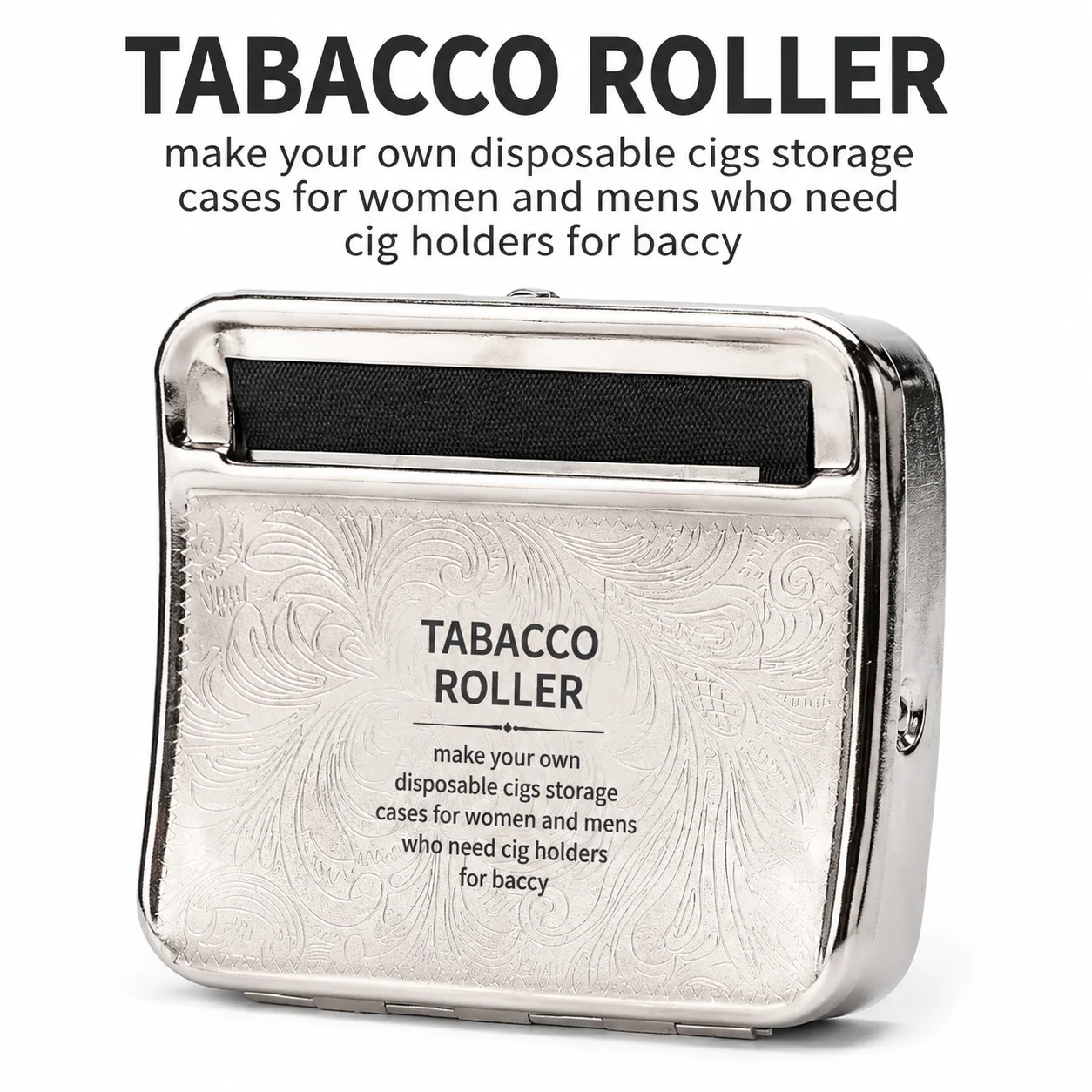 Cigarette Roller Machine Automatic Box Polished Silver Tobacco Rolling Machines for Rolling Papers and Filter Tips Random 70mm
