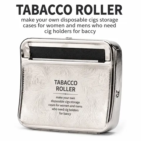 Cigarette Roller Machine Automatic Box Polished Silver Tobacco Rolling Machines for Rolling Papers and Filter Tips Random 70mm