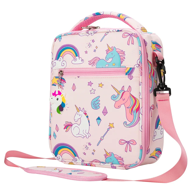 

4L Cartoon Unicorn Kids Portable Lunch Bag Insulation And Cold Preservation New Pupil Bag Large Capacity Colorful Waterproof