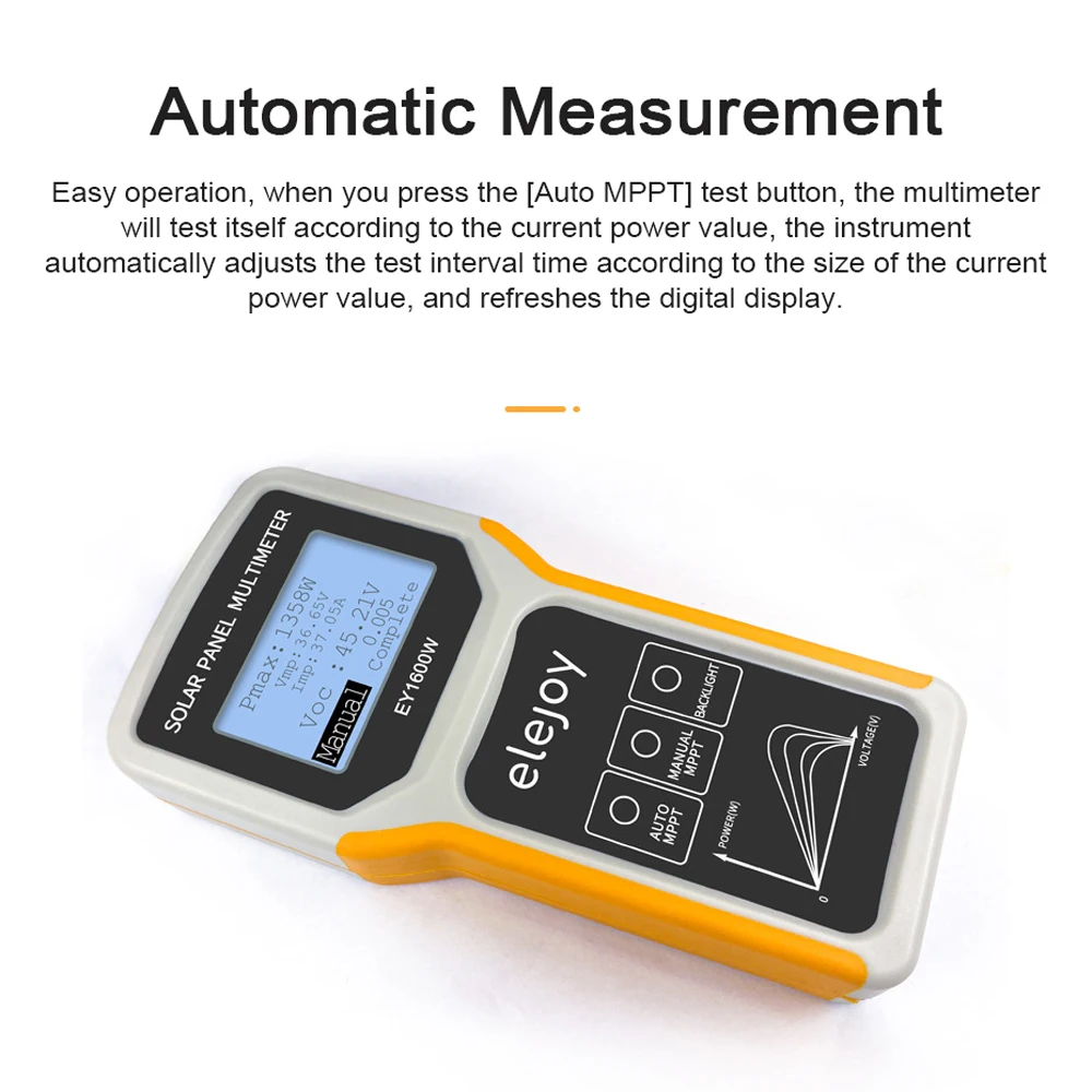 1600W Photovoltaic Panel Multimeter Solar Panel MPP T Tester Open Circuit Voltage Test Power Point Voltage Current Power Test