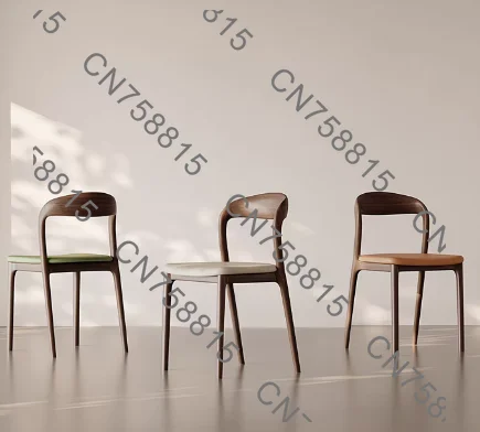 For Hotel Restaurant Home, 2Pcs Min Order，Mid-Century Solid Wood Dining Chair, Upholstered Backrest Tea Chair