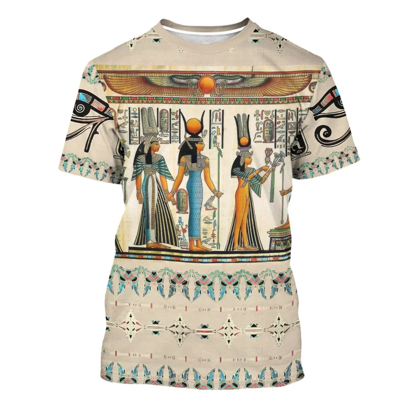 Ancient Egypt Graphic T Shirt For Men Pharaoh Anubis 3D Printed T-Shirts Summer Casual Unisex Loose Top O-Neck Short Sleeve Tees