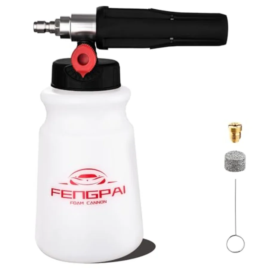 

for Pressure Washer, Car Wash Snow Lance Pressure Washer Soap Dispenser with Adjustable Thick, 1/4 Quick Connector, 1L