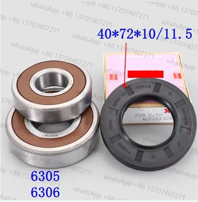 2 bearings 6305 6306 and 1 water seal oil seal 40 72 10/11.5 suitable for drum washing machine parts