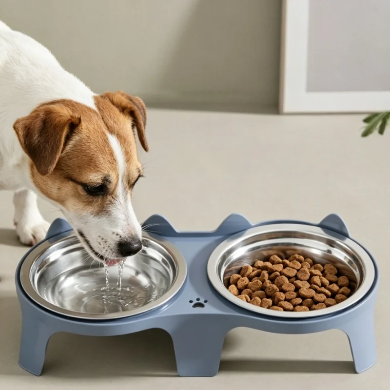 

1PC Stainless Steel Pet Food & Water Bowl No Spill Anti-Slip Slow Feeding Shatterproof for Small Medium Dogs Cats Puppy Kittens
