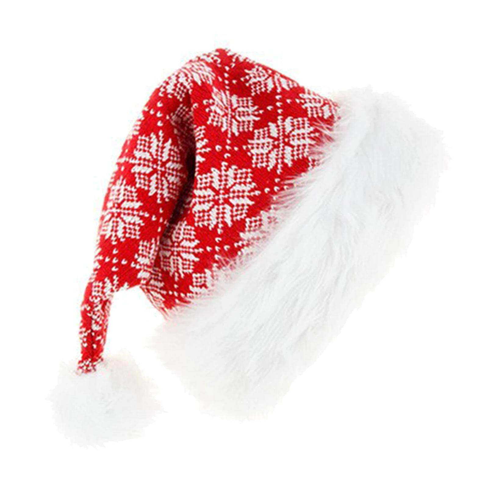 

1Pc Christmas Hat Santa Hat for Adults Women Men Xmas Beanie Costume Plush Ball Cap for Christmas Headwear Party Supply