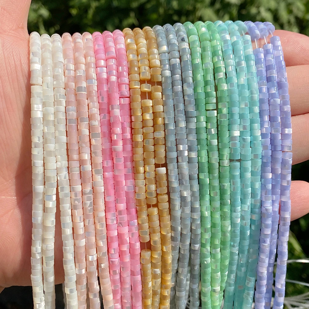 Colorful Dyed Shell Beads Rondelle Natural Stone Shell Loose Spacer Beads for Jewelry Making DIY Bracelet Necklace Accessries