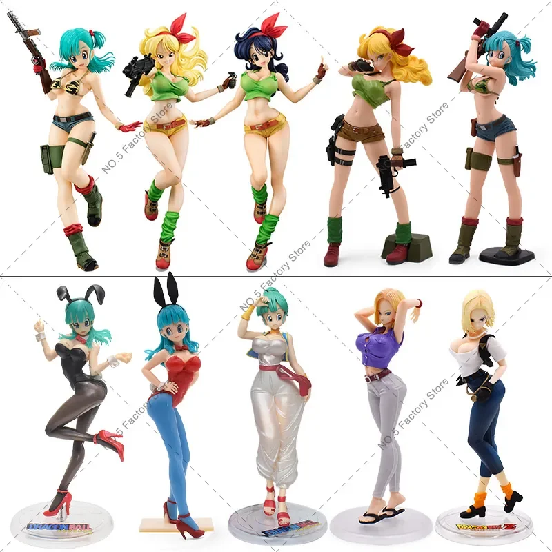 

Kawaii Dragon BaIIBunny Girl Bulma Buruma Videl Lunchi Chichi Android 18 Lazuli Glitter Glamours Action Anime Figure Model Toys