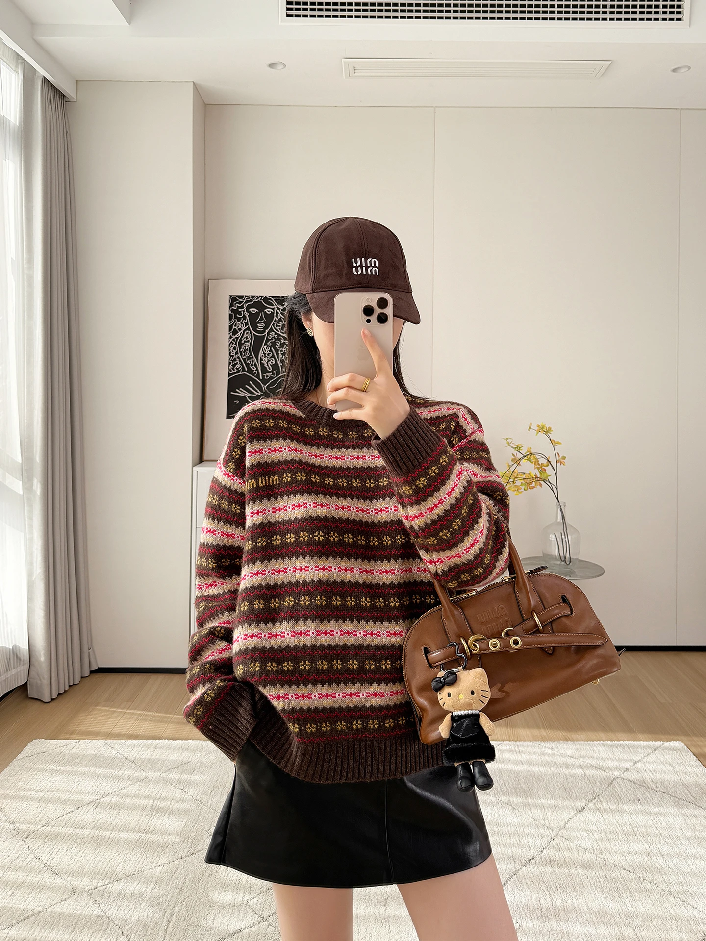 

Вязаный свитер в стиле ретро с узором «Фэр-айл», женский, свободный крой, приталенный, с круглым вырезом, длинный рукав, из шерстяной пряжи, повседневный, зимний...