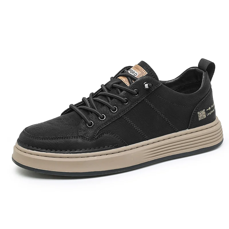 Zapatillas de deporte de moda de primavera para hombre, zapatos deportivos de cuero de Súper Fibra, zapatos Súper suaves e informales, zapatos bajos versátiles de moda