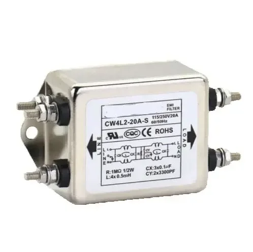 CW4L2-20A-S EMI Power Filter Single Phase CW4L2-10A-S CW4L2-6A-S AC 115V / 250V 20A 50/60Hz